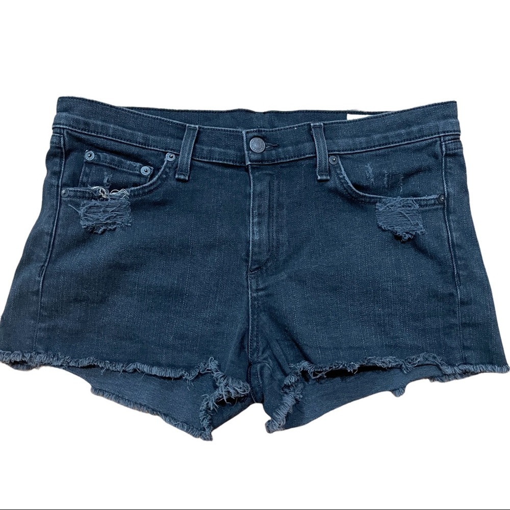 Rag & Bone for Intermix Faded Black Cut Off denim shorts Size 28 Distressed EUC
